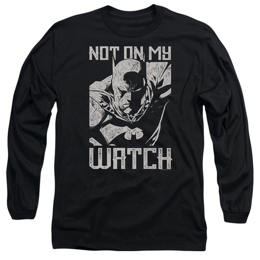 Batman Watch Mens Long Sleeve Shirt Black Officially Licensed