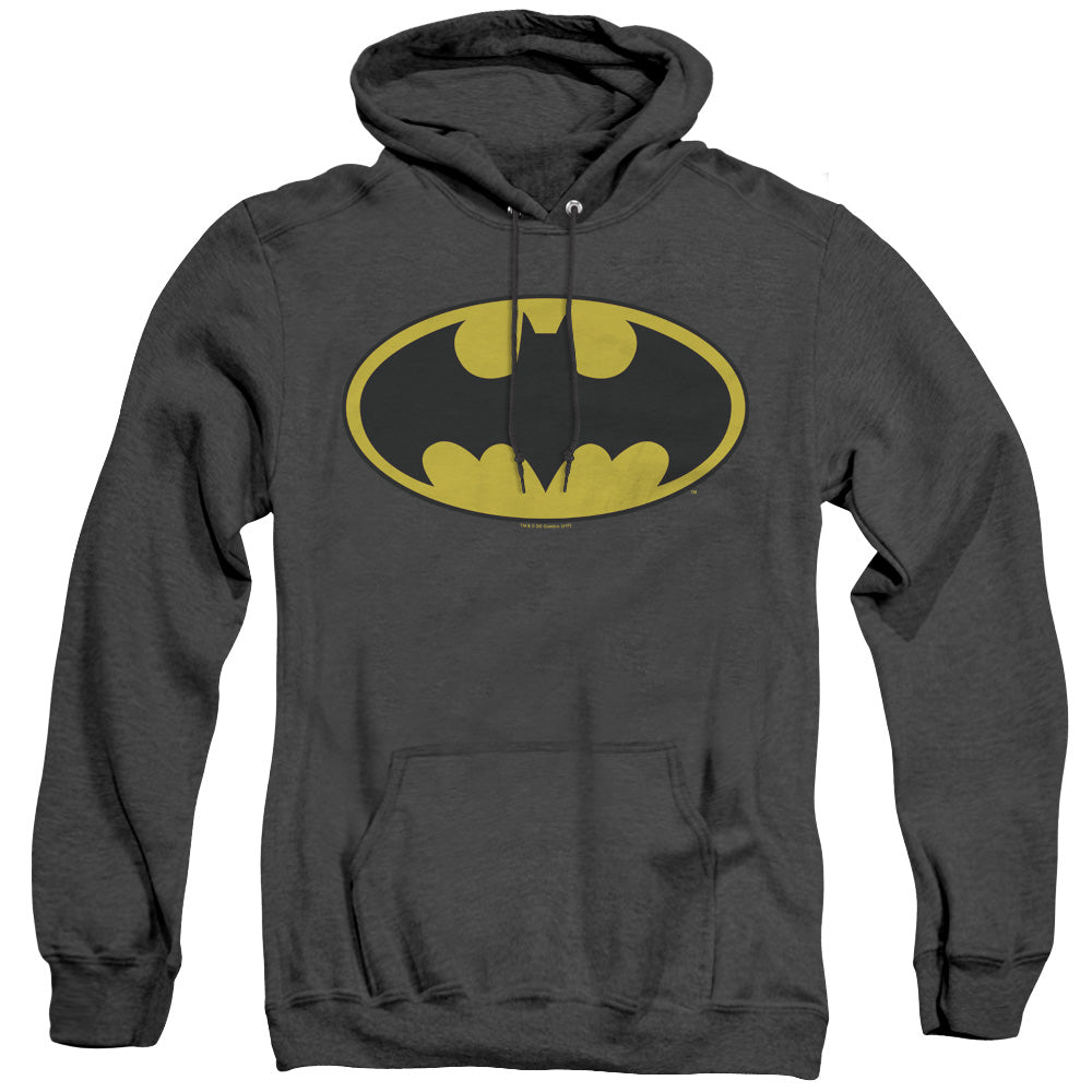 Batman Classic Logo Heather Mens Hoodie Black Officially Licensed