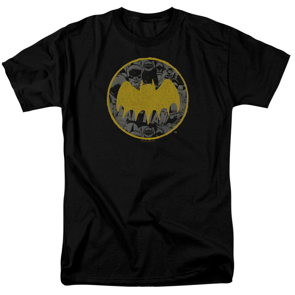 Batman Vintage Symbol Collage Mens T Shirt Black Officially Licensed