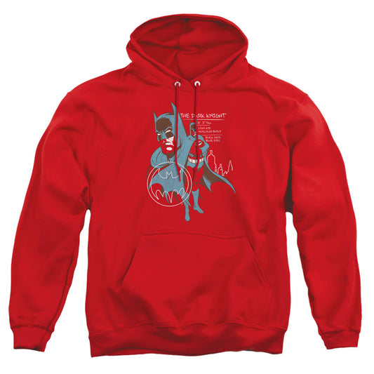 Batman Lean And Muscular Mens Hoodie Red Officially Licensed