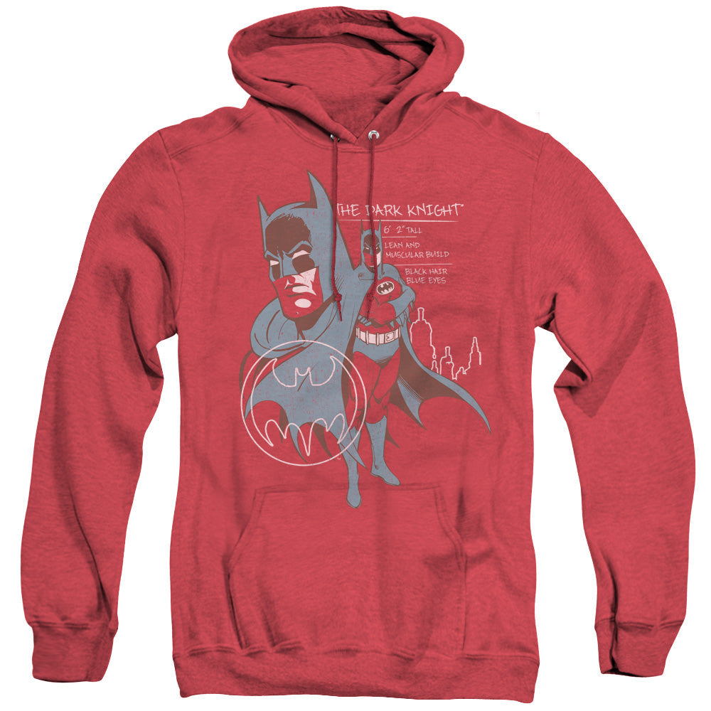 Batman Lean And Muscular Heather Mens Hoodie Red Officially Licensed