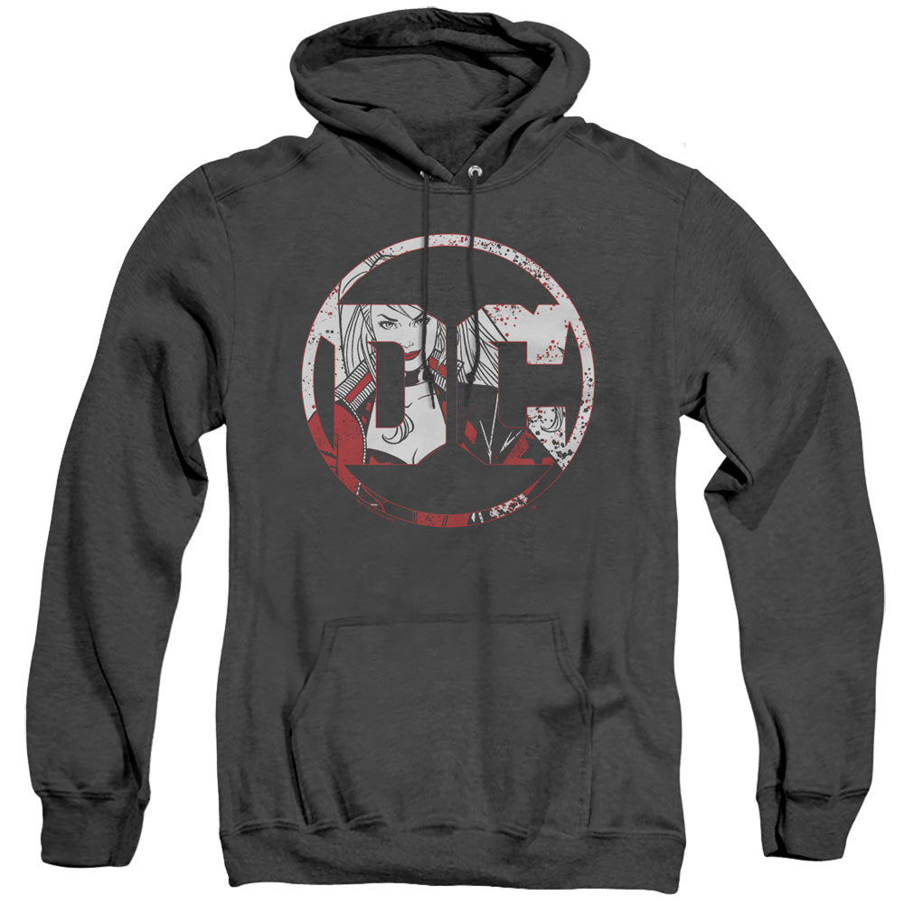 Batman Dc Logo Harley Heather Mens Hoodie Black Officially Licensed
