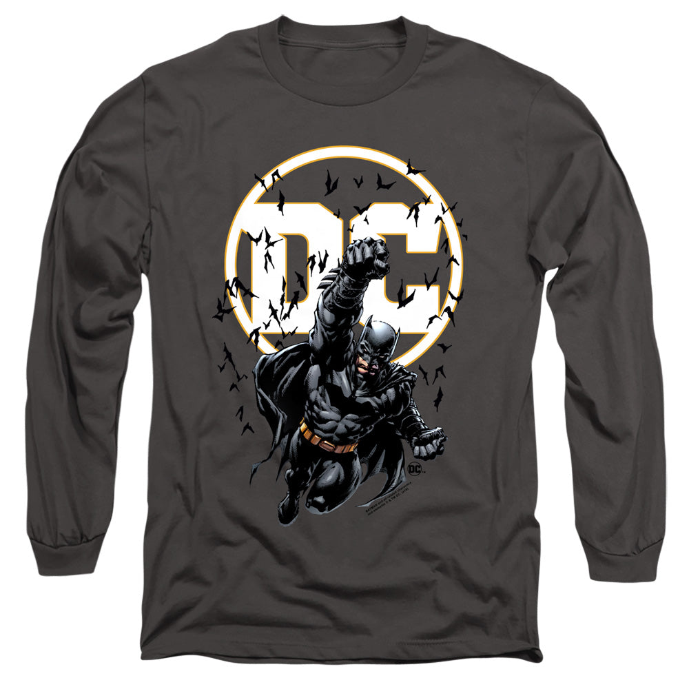 Batman Batman Dc Mens Long Sleeve Shirt Charcoal Officially Licensed