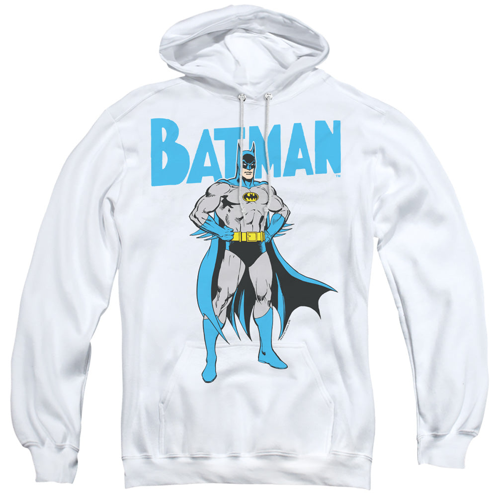 Batman Stance Mens Hoodie White Officially Licensed