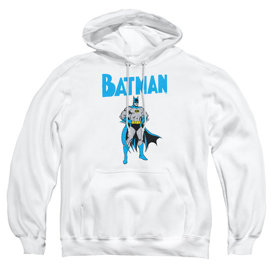 Batman Stance Mens Hoodie White Officially Licensed