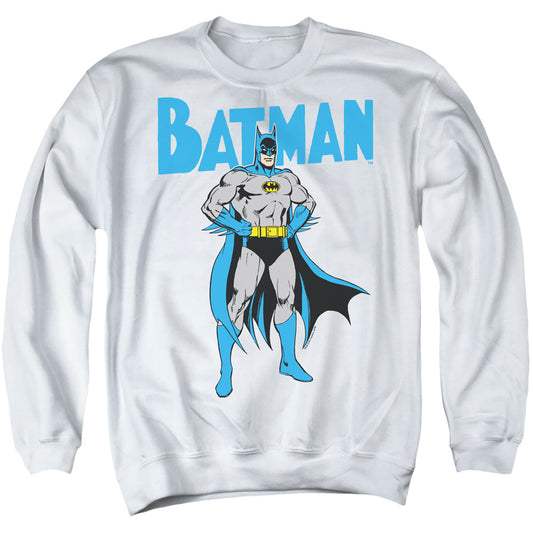 Batman Stance Mens Crewneck Sweatshirt White