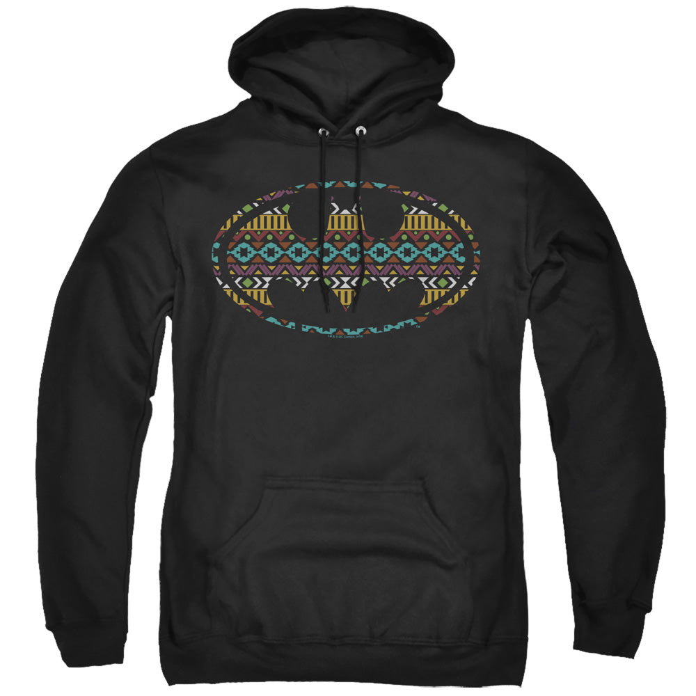 Batman Aztec Fill Mens Hoodie Black Officially Licensed