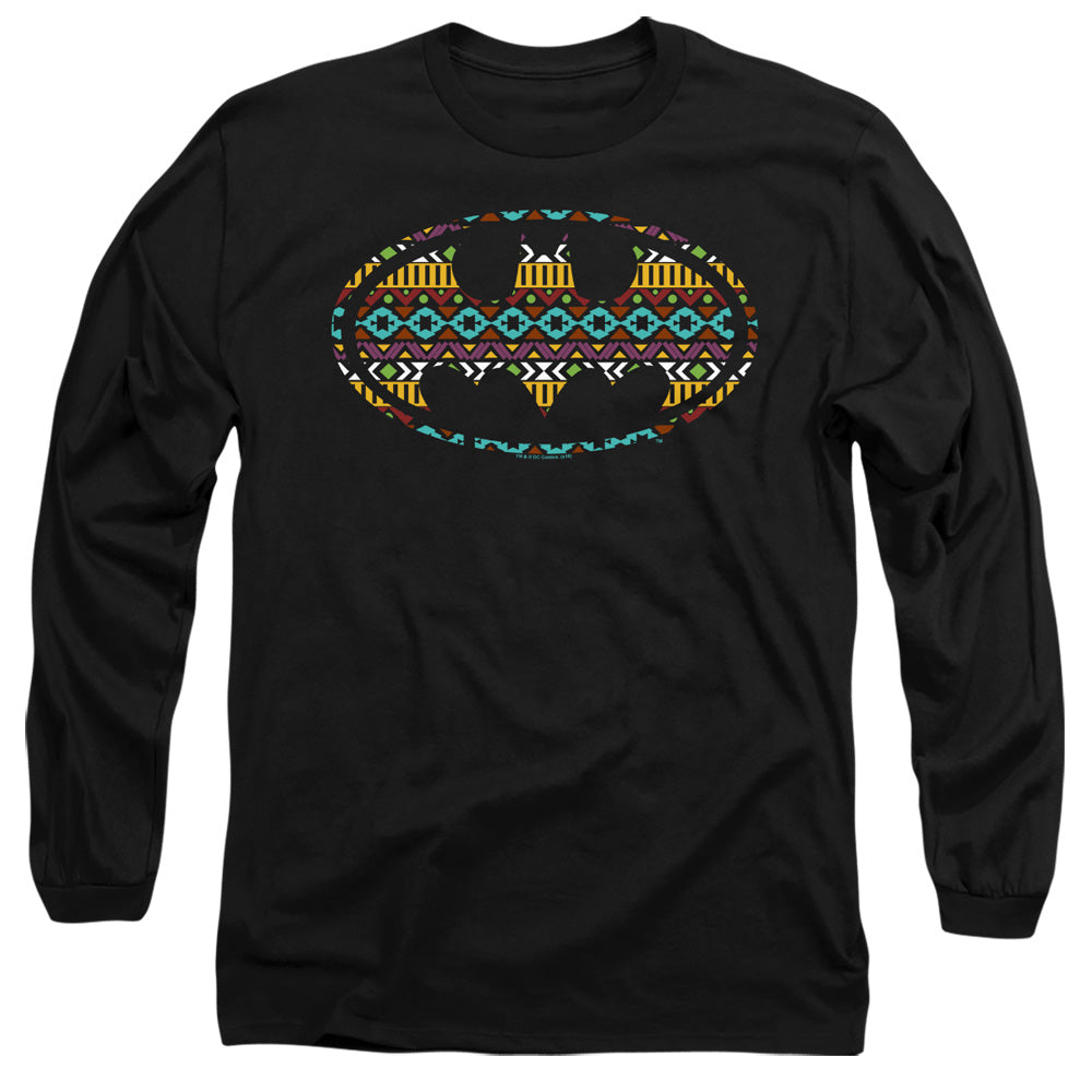 Batman Aztec Fill Mens Long Sleeve Shirt Black Officially Licensed