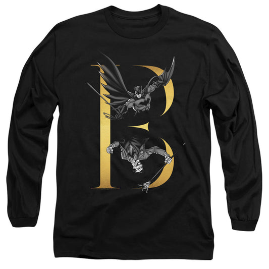 Batman B Mens Long Sleeve Shirt Black Officially Licensed