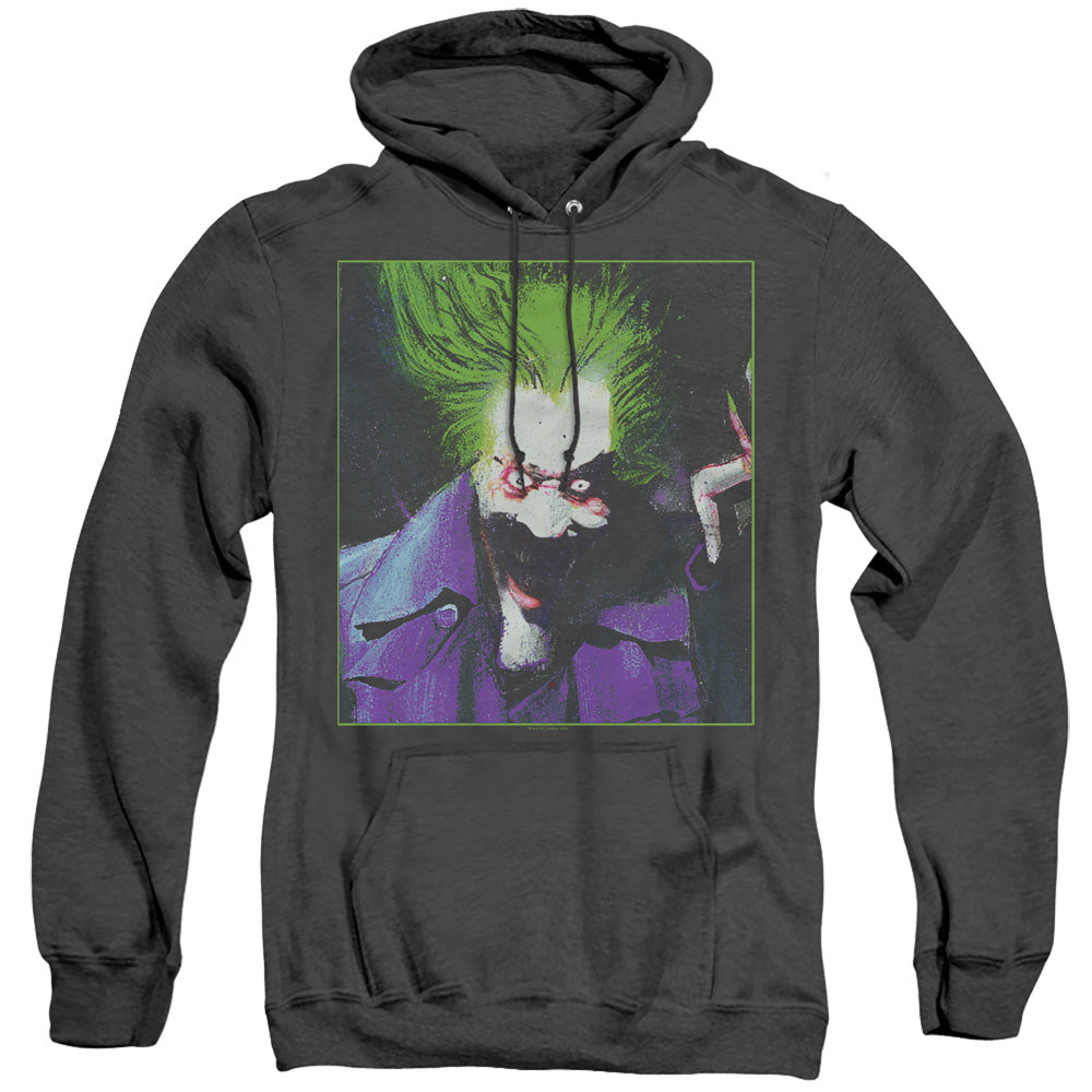 Batman Arkham Asylum Joker Heather Mens Hoodie Black Officially Licensed