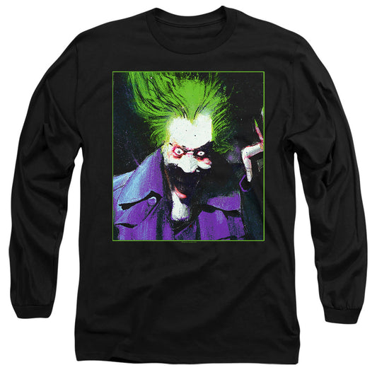 Batman Arkham Asylum Joker Mens Long Sleeve Shirt Black Officially Licensed