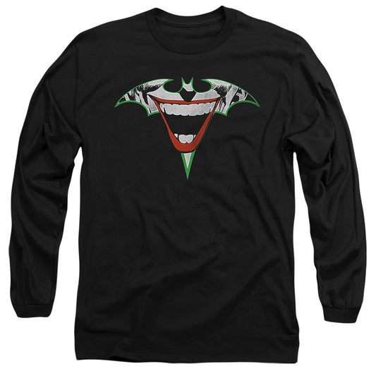 Batman Joker Bat Logo Mens Long Sleeve Shirt Black Officially Licensed
