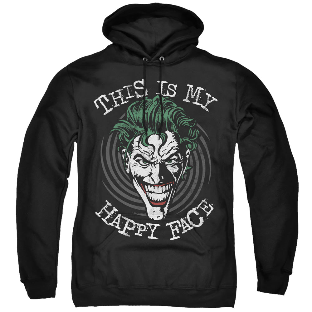 Batman Maniacal Spiral Mens Hoodie Black Officially Licensed