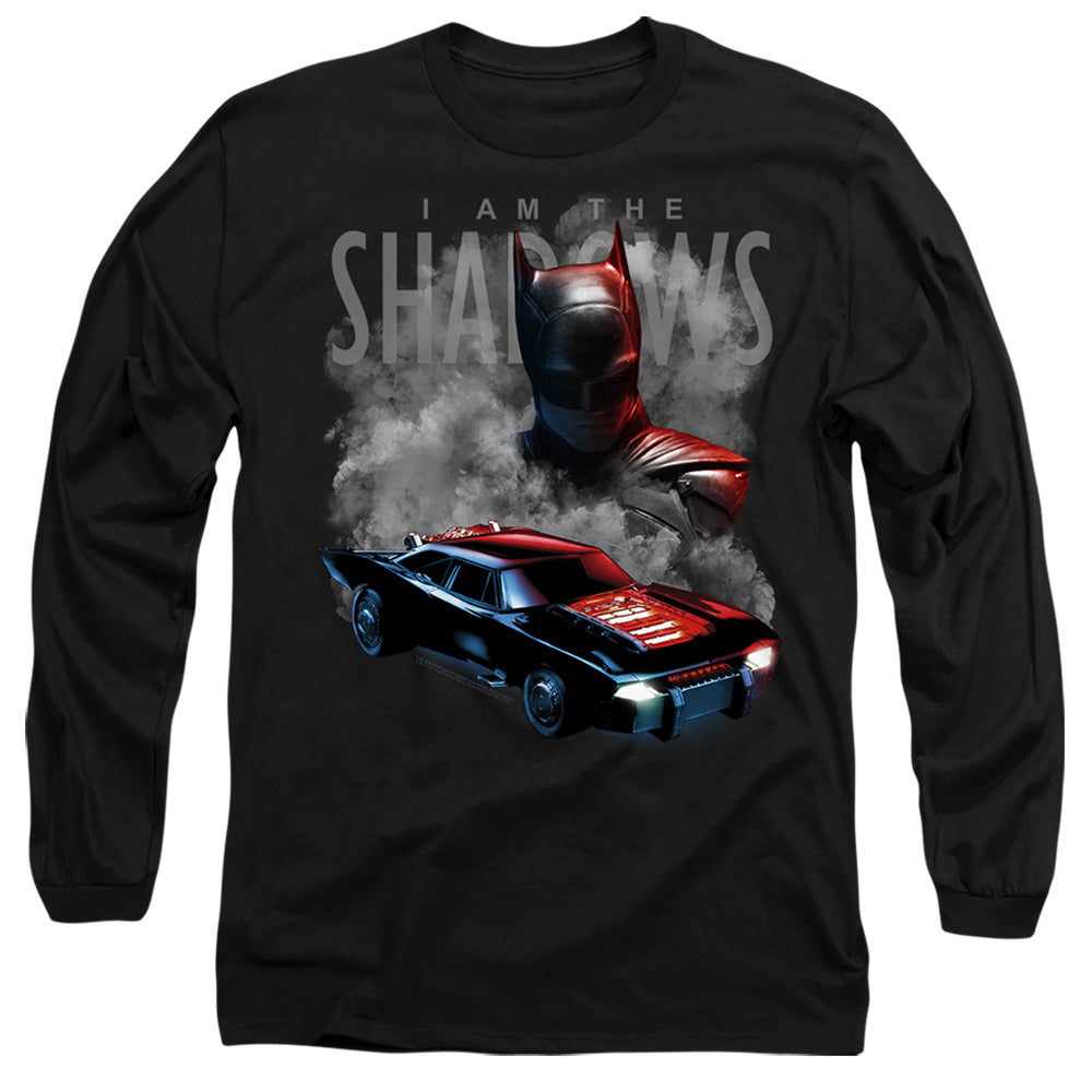 The Batman (2022) Batman And Batmobile Mens Long Sleeve Shirt Black Officially Licensed
