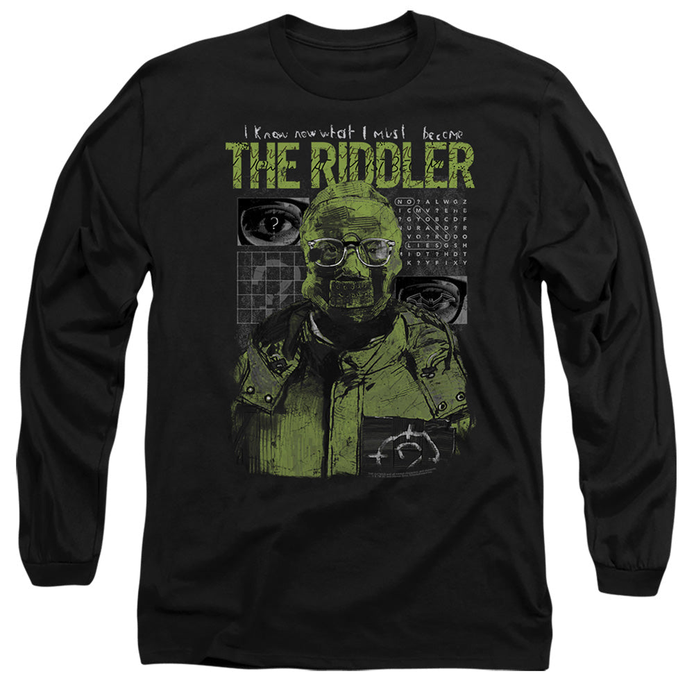 The Batman (2022) Riddler Illustration Mens Long Sleeve Shirt Black Officially Licensed