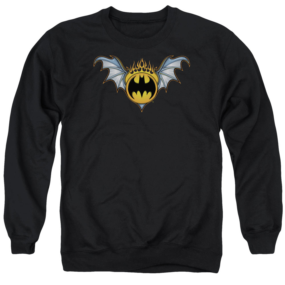 Batman Bat Wings Logo Mens Crewneck Sweatshirt Black