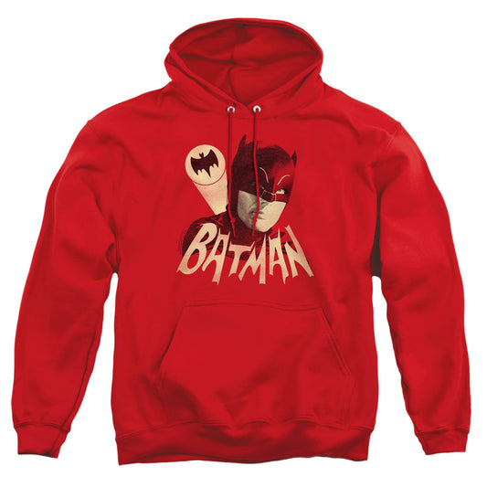 Batman Classic Tv Bat Signal Mens Hoodie Red Officially Licensed