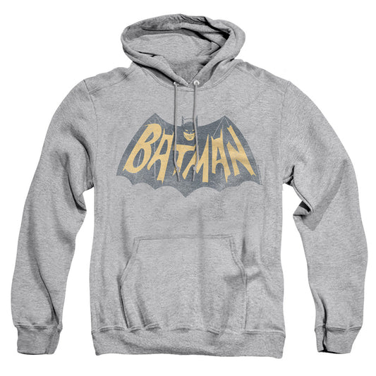 Batman Classic Tv Show Logo Mens Hoodie Athletic Heather Officially Licensed