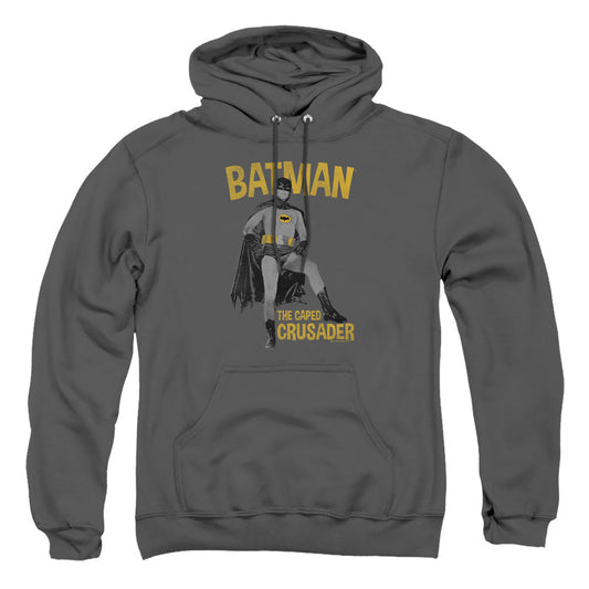 Batman Classic Tv Caped Crusader Mens Hoodie Charcoal Officially Licensed