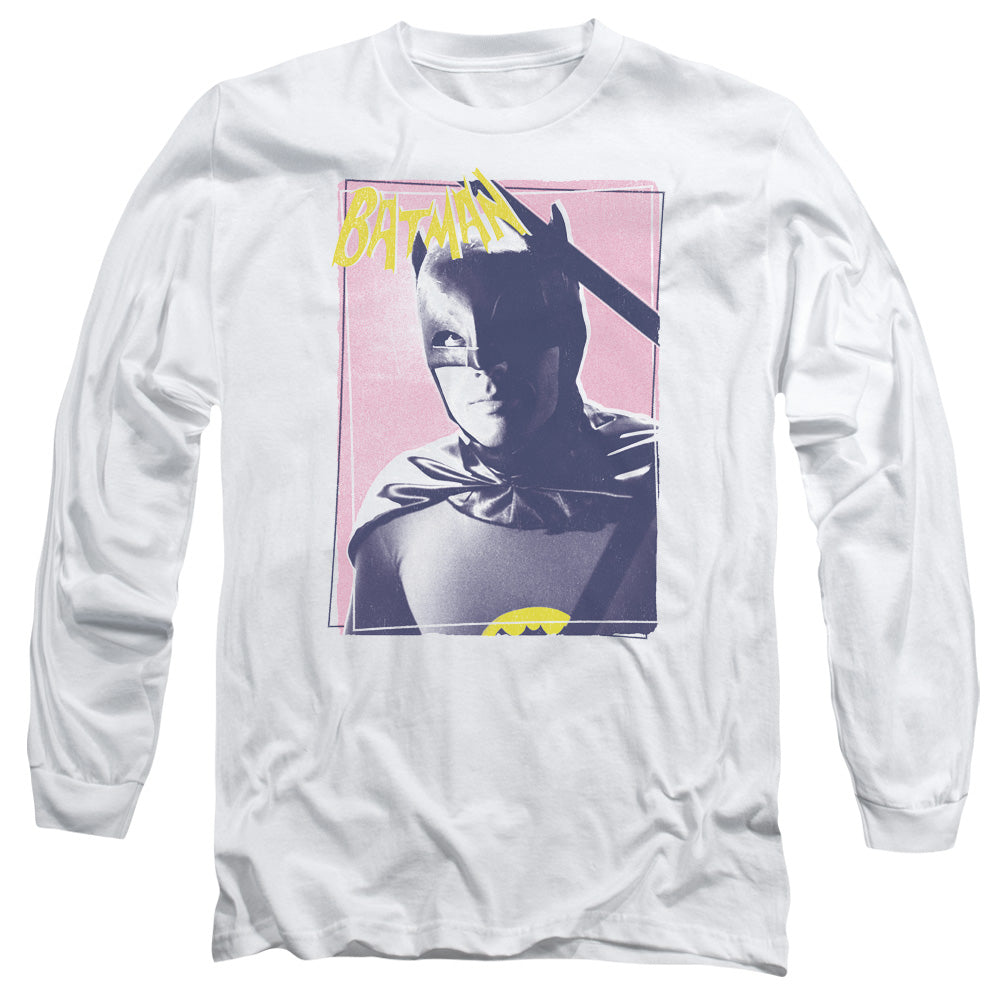 Batman Classic Tv Wayne 80S Mens Long Sleeve Shirt White Officially Licensed