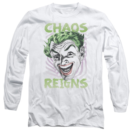 Batman Classic Tv Chaos Reigns Mens Long Sleeve Shirt White Officially Licensed