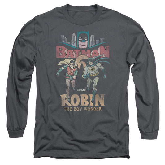 Batman Classic Tv Classic Duo Mens Long Sleeve Shirt Charcoal Officially Licensed