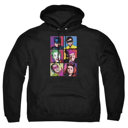 Batman Classic Tv Pop Cast Mens Hoodie Black Officially Licensed