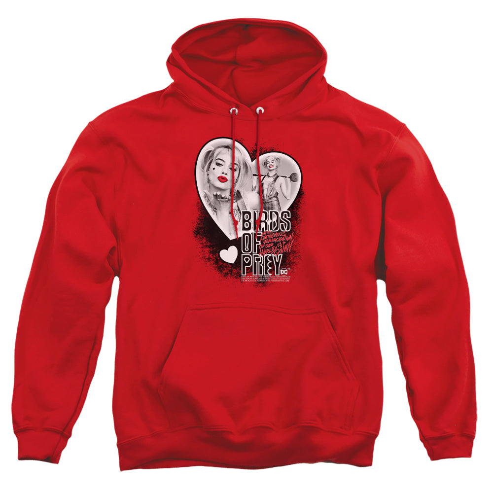 Birds Of Prey Heart Harley Mens Hoodie Red Officially Licensed