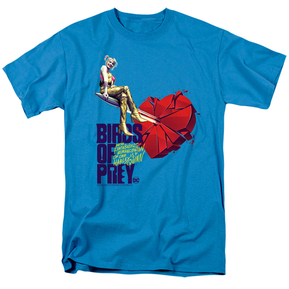 Birds Of Prey Heart Mens T Shirt Turquoise Officially Licensed