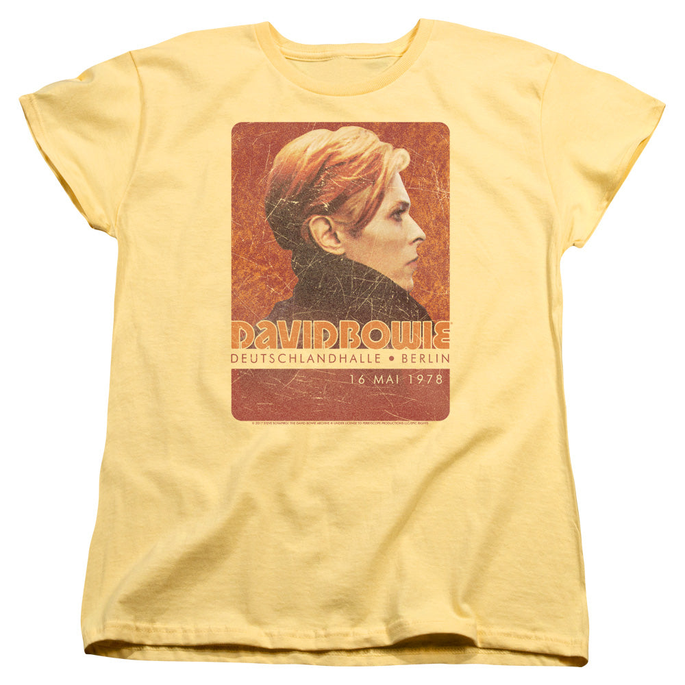 David Bowie Stage Tour Berlin 78 Womens T Shirt Yellow Officially Licensed