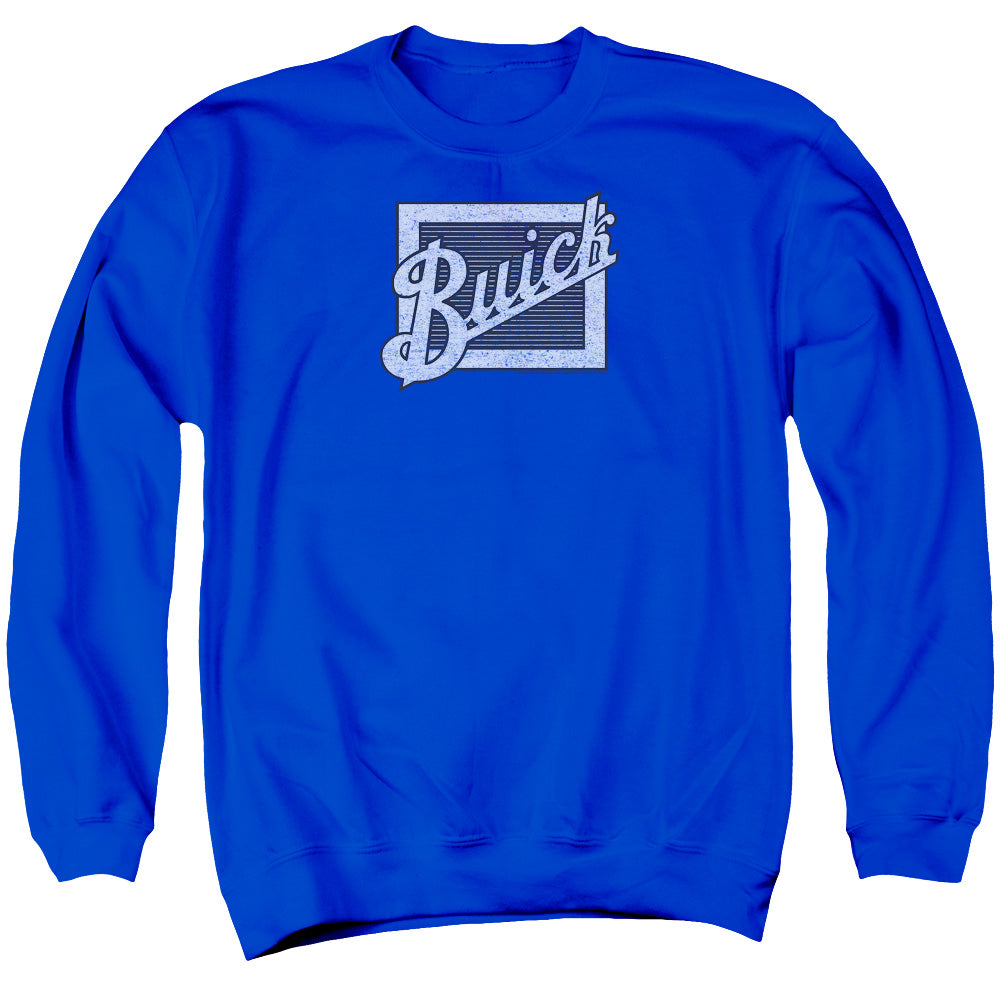 Buick Distressed Emblem Mens Crewneck Sweatshirt Royal Officially Licensed