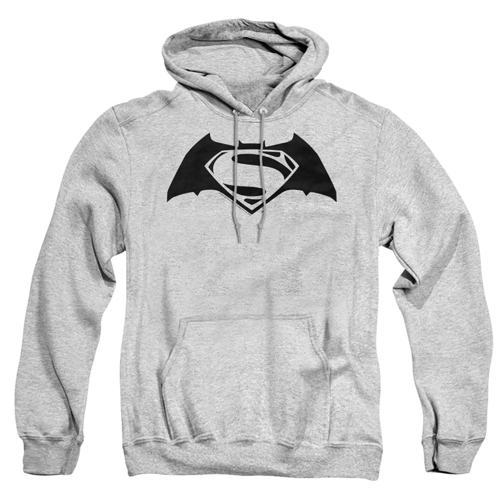 Batman V Superman Simple Logo Mens Hoodie Athletic Heather Officially Licensed