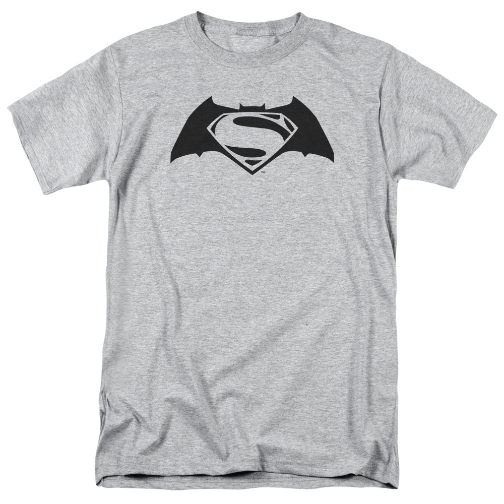 Batman V Superman Simple Logo Mens T Shirt Athletic Heather Officially Licensed