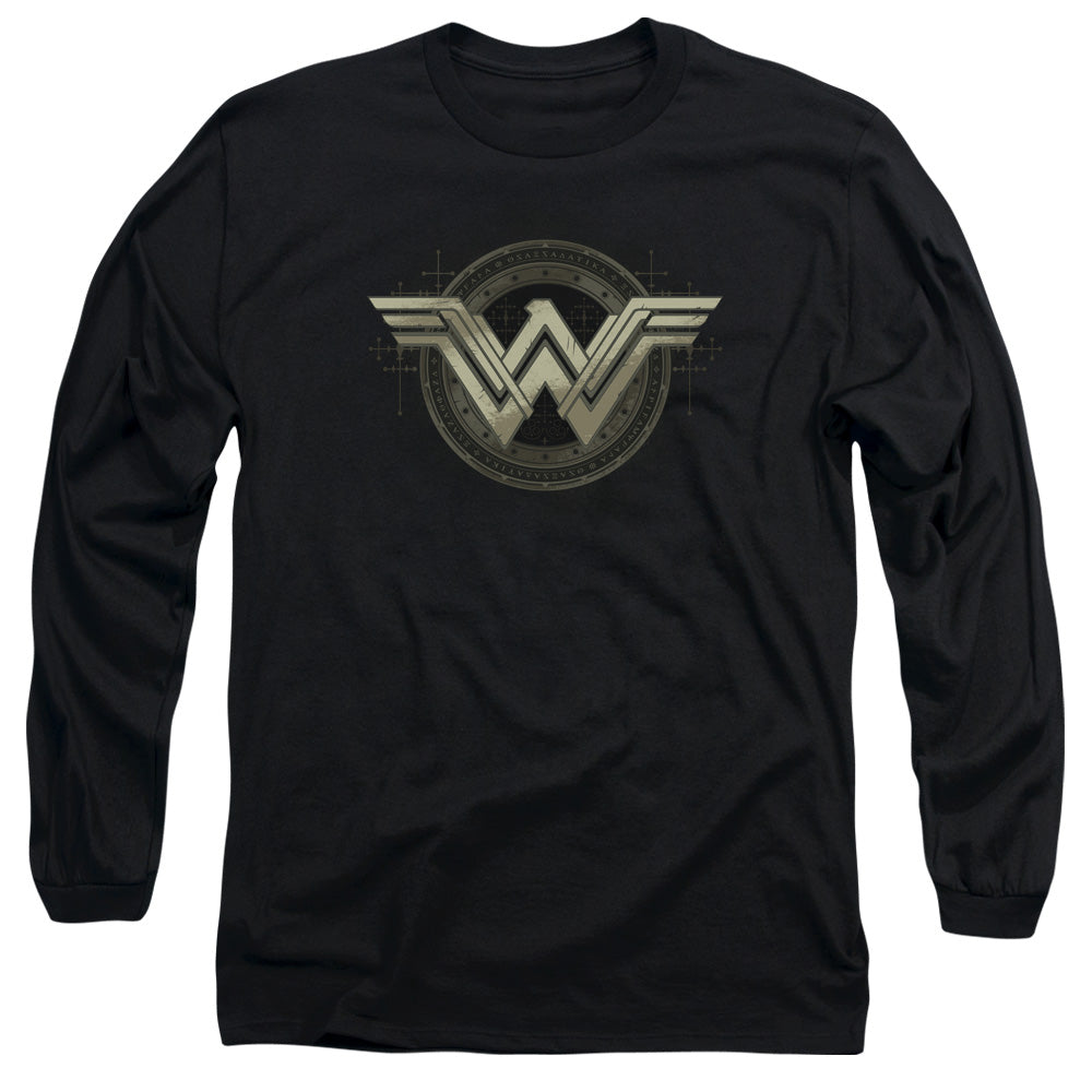 Batman V Superman Ancient Emblems Mens Long Sleeve Shirt Black Officially Licensed