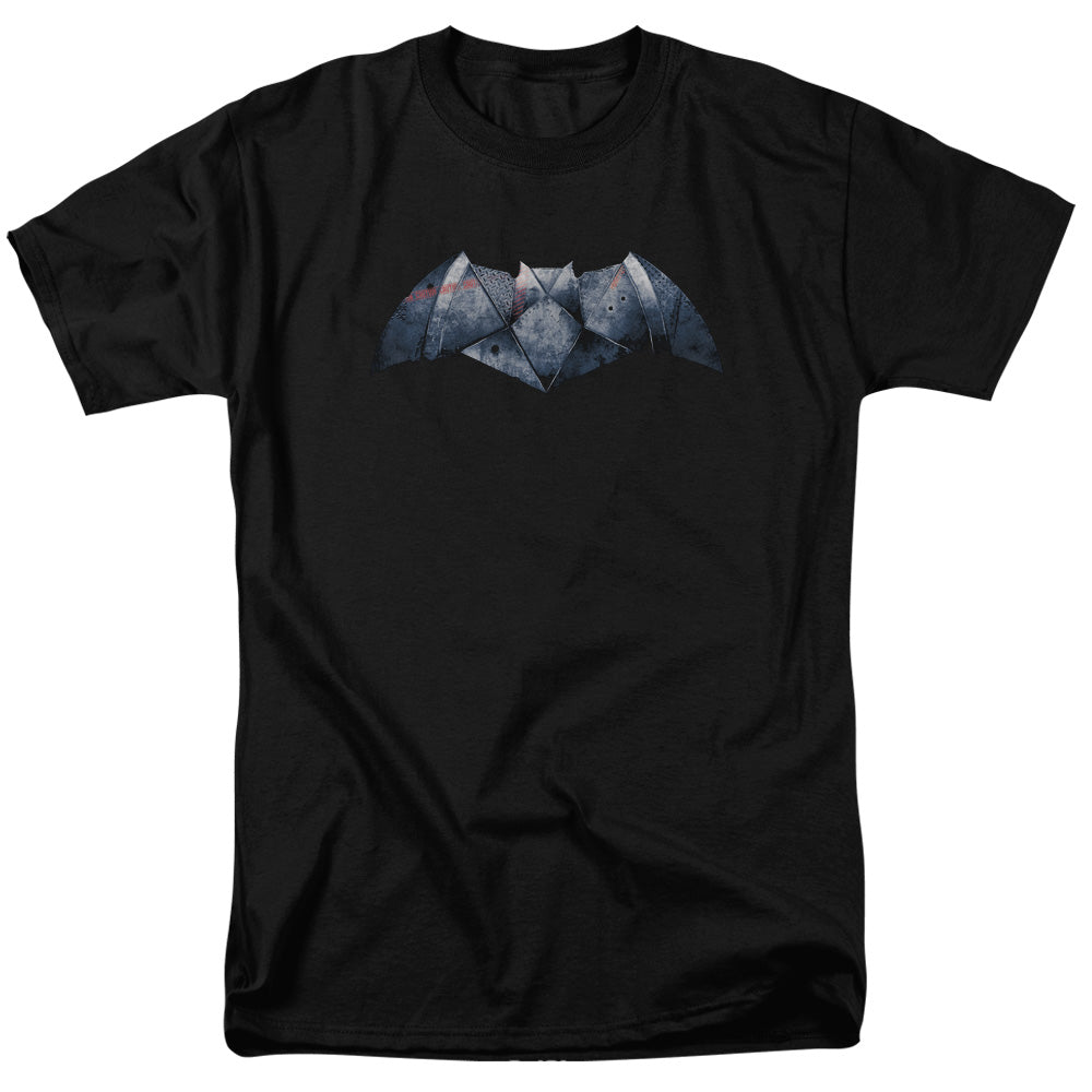 Batman V Superman Plated Bat Logo Mens T Shirt Black Officially Licensed