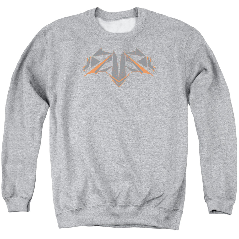Batman V Superman Tech Bat Logo Mens Crewneck Sweatshirt Athletic Heather Officially Licensed