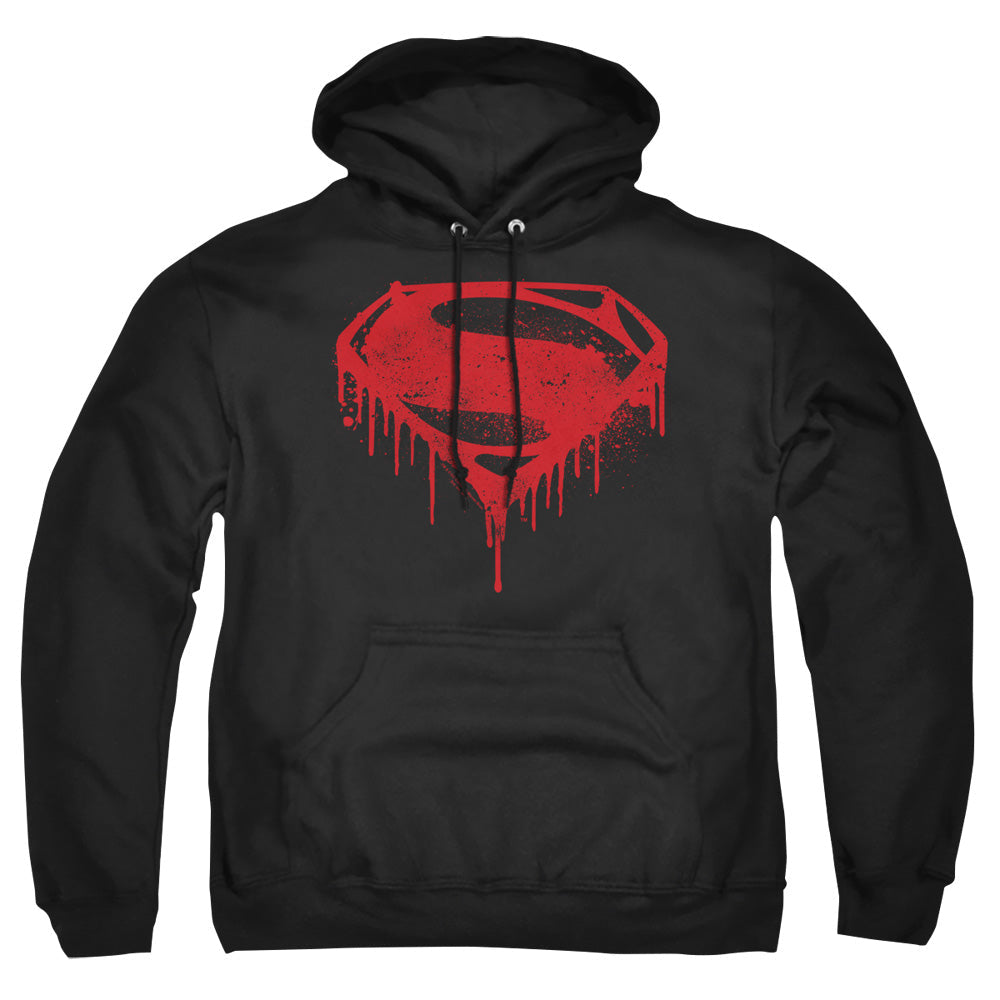 Batman V Superman Splattered Mens Hoodie Black Officially Licensed
