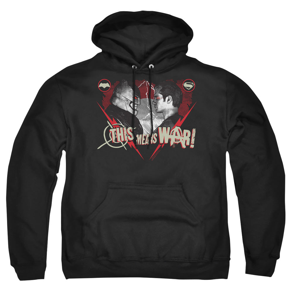 Batman V Superman This Means War Mens Hoodie Black Officially Licensed