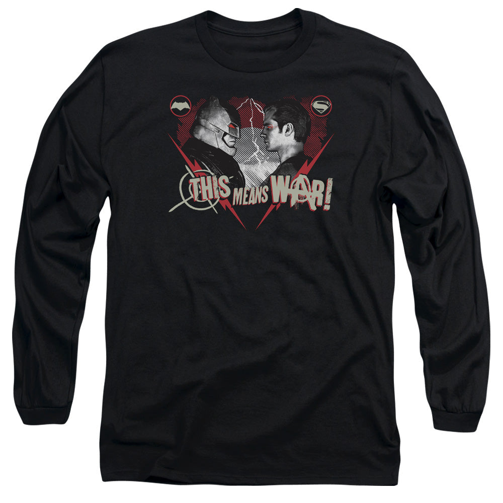 Batman V Superman This Means War Mens Long Sleeve Shirt Black Officially Licensed