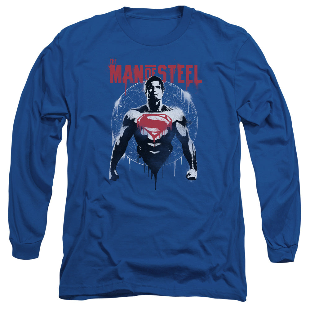 Batman V Superman Super Spray Mens Long Sleeve Shirt Royal Officially Licensed