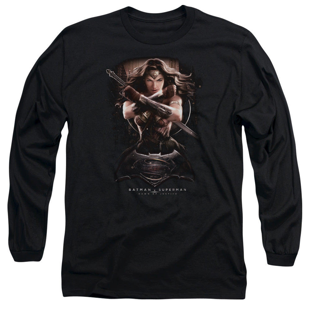 Batman V Superman Ww Ground Zero Mens Long Sleeve Shirt Black Officially Licensed