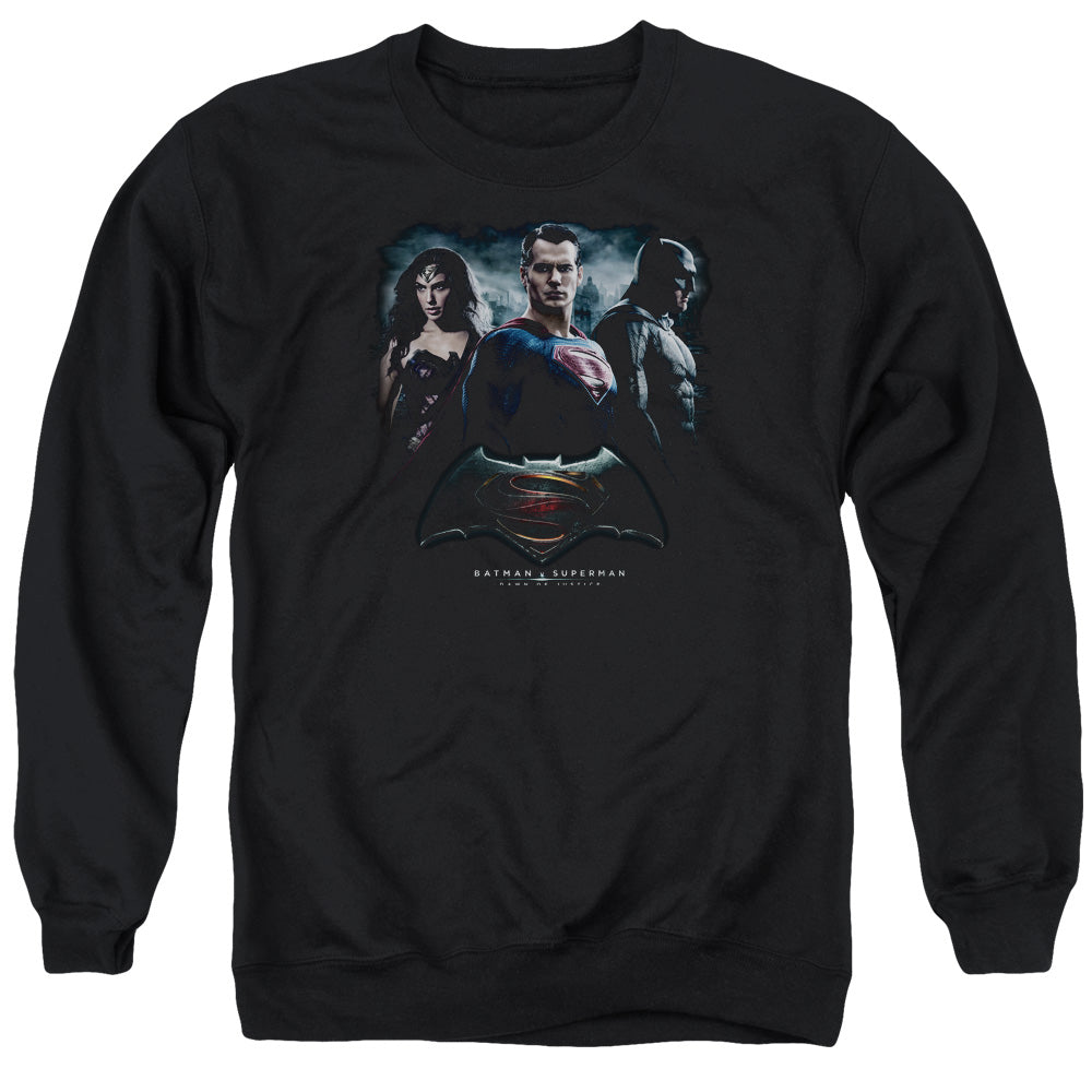 Batman V Superman The Crew Mens Crewneck Sweatshirt Black Officially Licensed