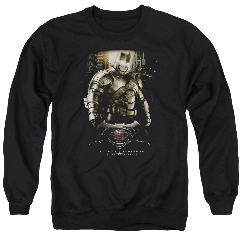 Batman V Superman Bats Ground Zero Mens Crewneck Sweatshirt Black Officially Licensed