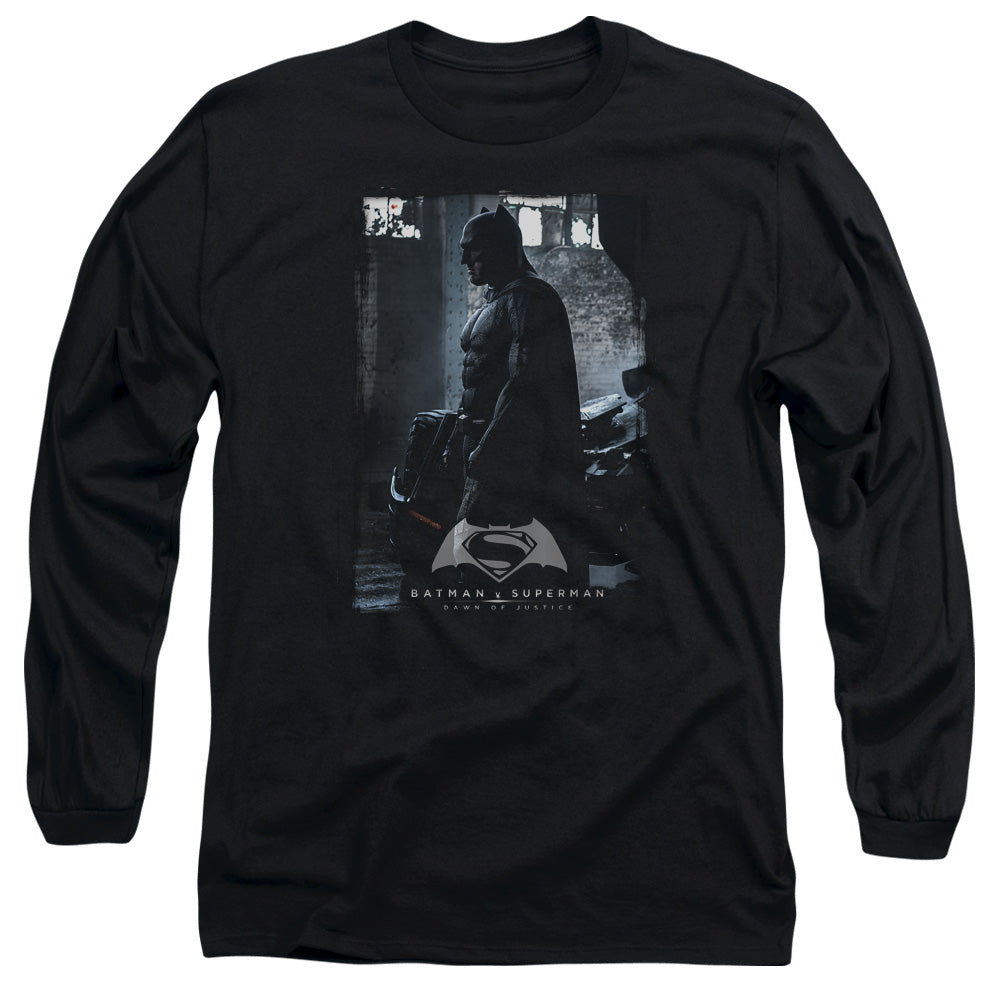 Batman V Superman Bat Poster Mens Long Sleeve Shirt Black Officially Licensed