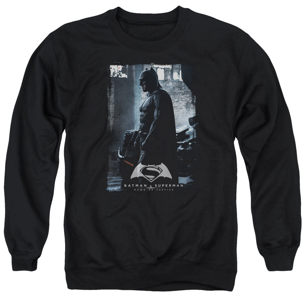 Batman V Superman Bat Poster Mens Crewneck Sweatshirt Black Officially Licensed