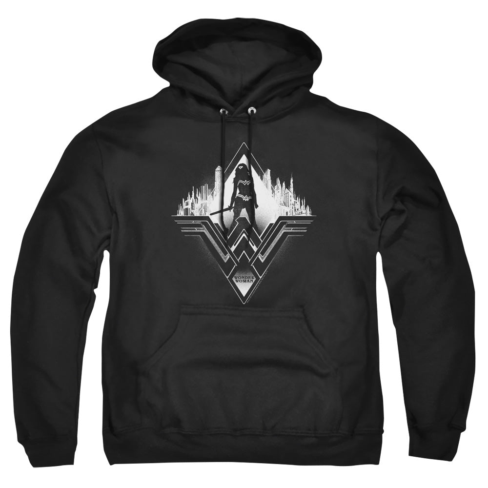 Batman V Superman City Warrior Mens Hoodie Black Officially Licensed