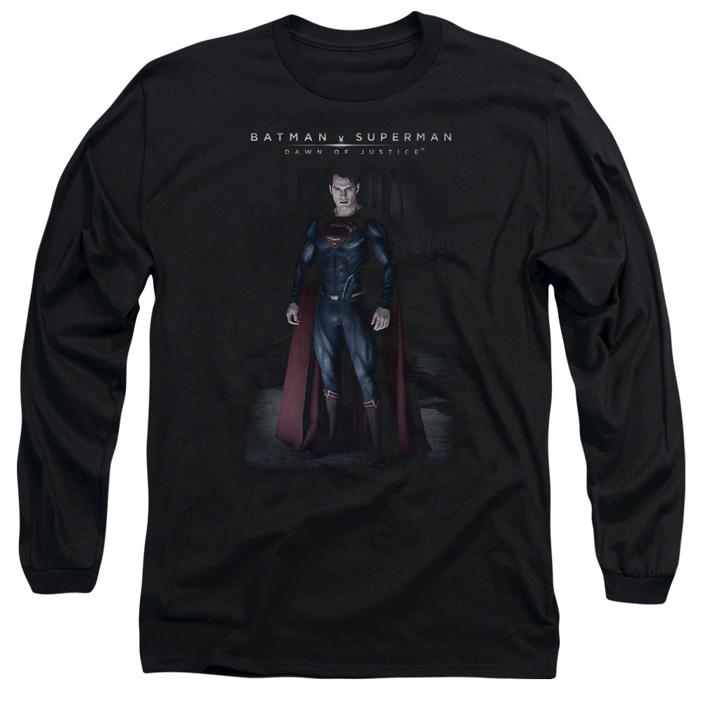 Batman V Superman Stand Tall Mens Long Sleeve Shirt Black Officially Licensed