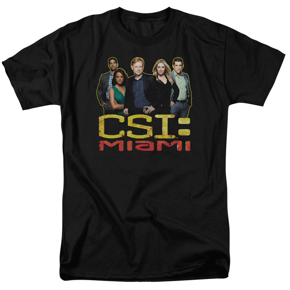 Csi Miami The Cast In Black Mens T Shirt Black Officially Licensed