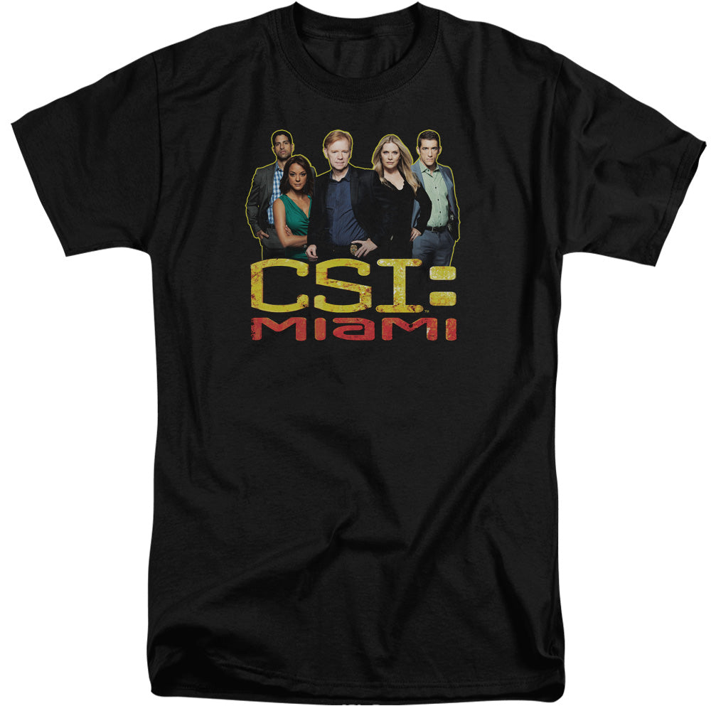 Csi Miami The Cast In Black Mens Tall T Shirt Black Officially Licensed