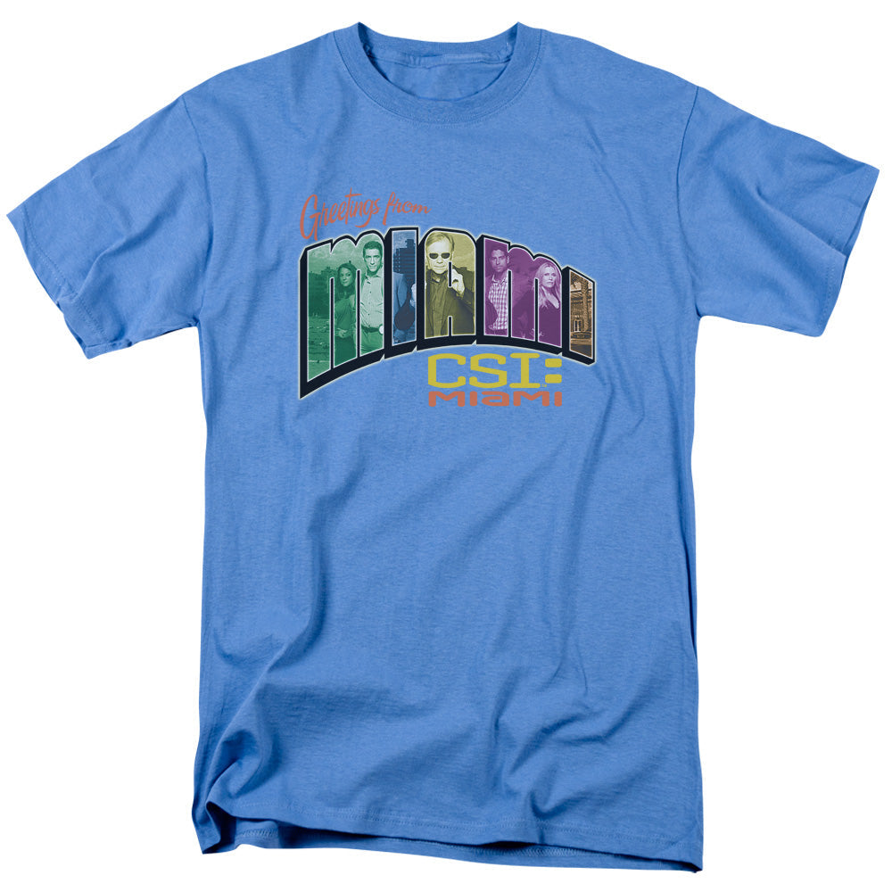 Csi Miami Greeting From Miami Mens T Shirt Carolina Blue Officially Licensed